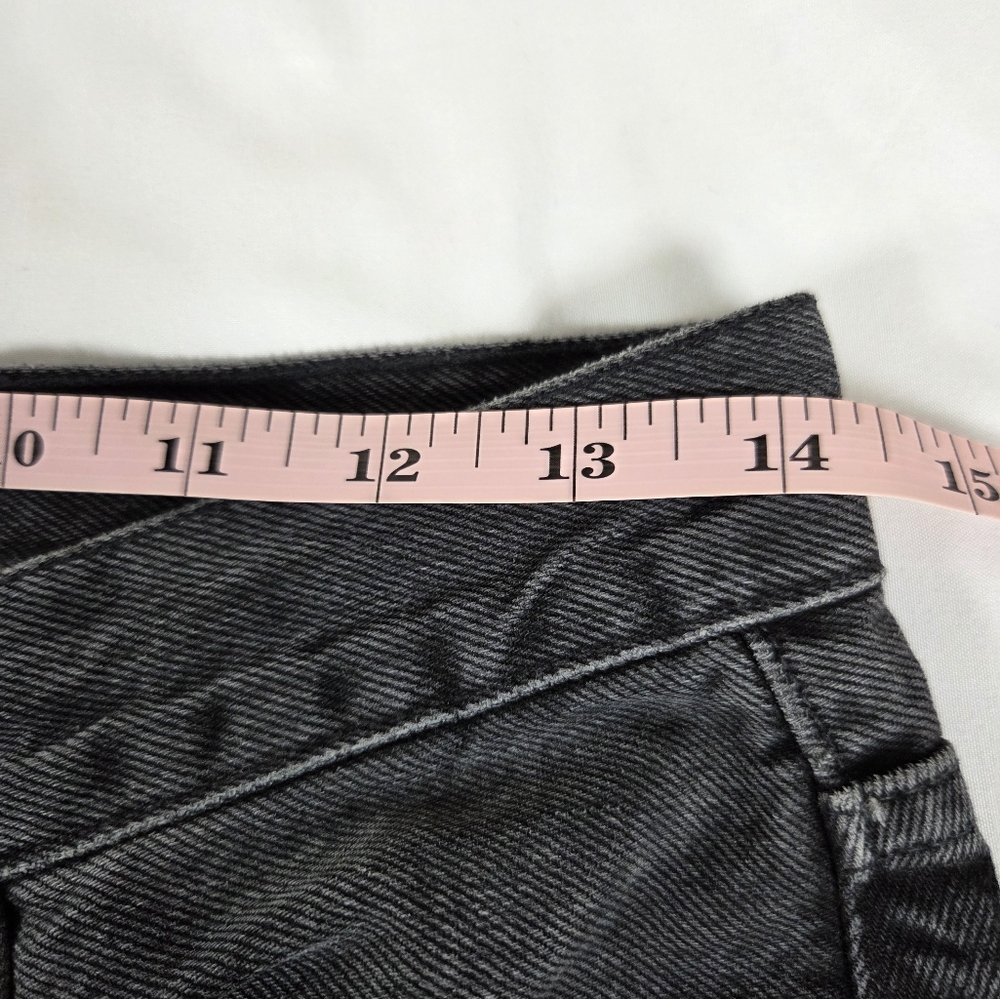 AGOLDE Riley High Rise Straight Crop Jeans Black Button Fly Size 28 - Picture 8 of 14